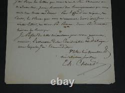 Théodore Charlet (secrétaire de Madame Royale) Lettre autographe signée- 1821