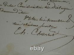 Théodore Charlet (secrétaire de Madame Royale) Lettre autographe signée- 1821