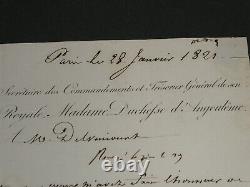 Théodore Charlet (secrétaire de Madame Royale) Lettre autographe signée- 1821