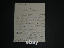 Théodore Ritter Lettre autographe signée 1855