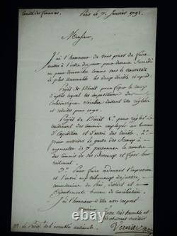 Theodore VERNIER lettre autographe signée Comité des Finances 1791
