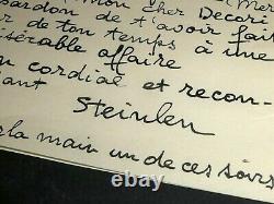 Theophile Alexandre Steinlen Lettre Autographe Signee Datee Du 28 Novembre 1905