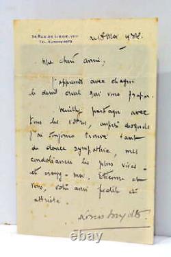 Trois lettres autographes signées à une amie collectionneuse d'autographes 1929