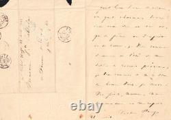 VICTOR HUGO Lettre autographe signée à la poétesse Adèle Calderar
