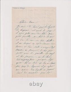 Vers 1860. Lettre autographe signée. Madame Mélingue. Théâtre. Bains. Veules. 76