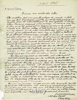 Victor BRAUNER Lettre autographe signée à Maurice Toesca. Surréalisme. 1945