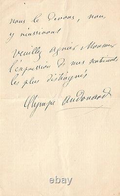 (Victor HUGO) Deux lettres autographes signées relatives à un monument Hugo