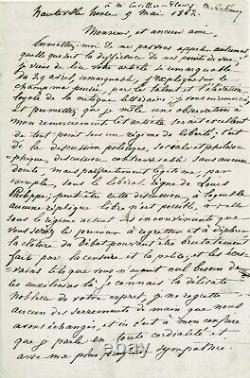 Victor HUGO- Lettre autographe signée. Les Misérables et Napoléon III. 1862