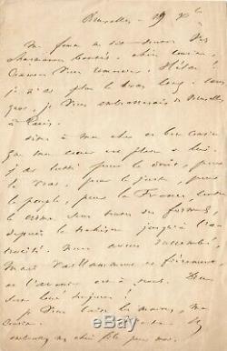 Victor HUGO / Lettre autographe signée. Napoléon III et l'exil. Décembre 1851