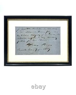 Victor HUGO à Alexandre DUMAS fils Lettre autographe signée 1867 Hachette