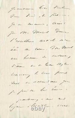 Victor Hugo Lettre autographe signée. Hugo malade des yeux en 1837