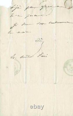 Victor Hugo Lettre autographe signée. Hugo malade des yeux en 1837