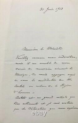 Vincent d'INDY Lettre autographe signée à propos d'Alfred Cortot