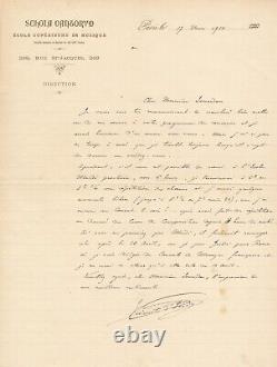 Vincent d' INDY musique belle lettre autographe signée Isnardon concours