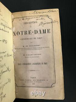 Viollet le duc / Description de Notre-Dame / 1856 / signé / lettres autographes