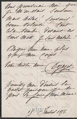 Virginie DÉJAZET Lettre autographe signée à Eugène Pierron