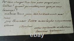 Voltaire Lettre Autographe Signee 1771 Rarissime