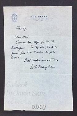 W. Somerset MAUGHAM Lettre autographe signée Je suis en Amérique