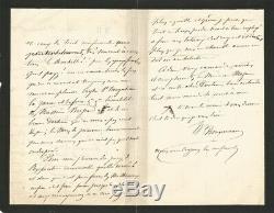 William BOUGUEREAU Lettre autographe signée. L'Expo universelle et sa peinture