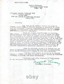 YOURCENAR Lettre tapuscrite signée Rendre à César