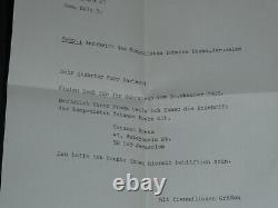 Yohanan Boehm -Lettre autographe signée et photo dédicacée, à Jérusalem 1984