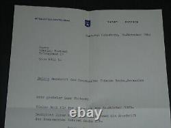 Yohanan Boehm -Lettre autographe signée et photo dédicacée, à Jérusalem 1984