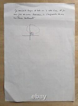 Yves Duteil lettre manuscrite signée Gilbert Bécaud autographe signed letter