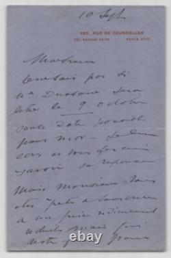 Yvette Guilbert Lettre autographe signée Acceptation pour une prestation 1905