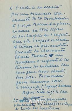 Yvonne SARCEY Lettre autographe signée à Maurice GARÇON RARE