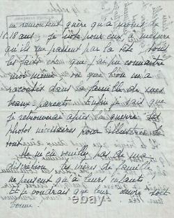 Yvonne de GAULLE Lettre autographe signée à propos du Général durant la guerre