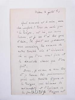 ZOLA (Emile) Lettre autographe signée d'Emile Zola à Lucien Descaves. 188