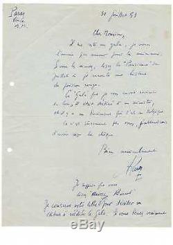 (l. F. Céline) Albert Paraz /lettre Autographe Signée (1953) / Le Gala Des Vaches