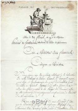 (napoléon) / Chteau Des Tuileries / Charles Percier Lettre Signée (1801)
